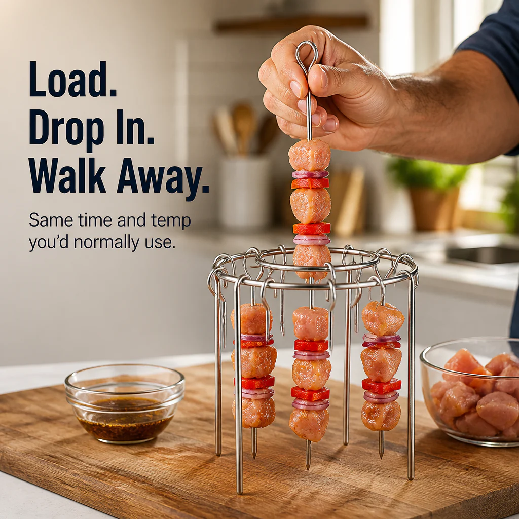 EmberSkew™ — Cook Juicy Skewers and Wings In Your Air Fryer Without Flipping - Image 4
