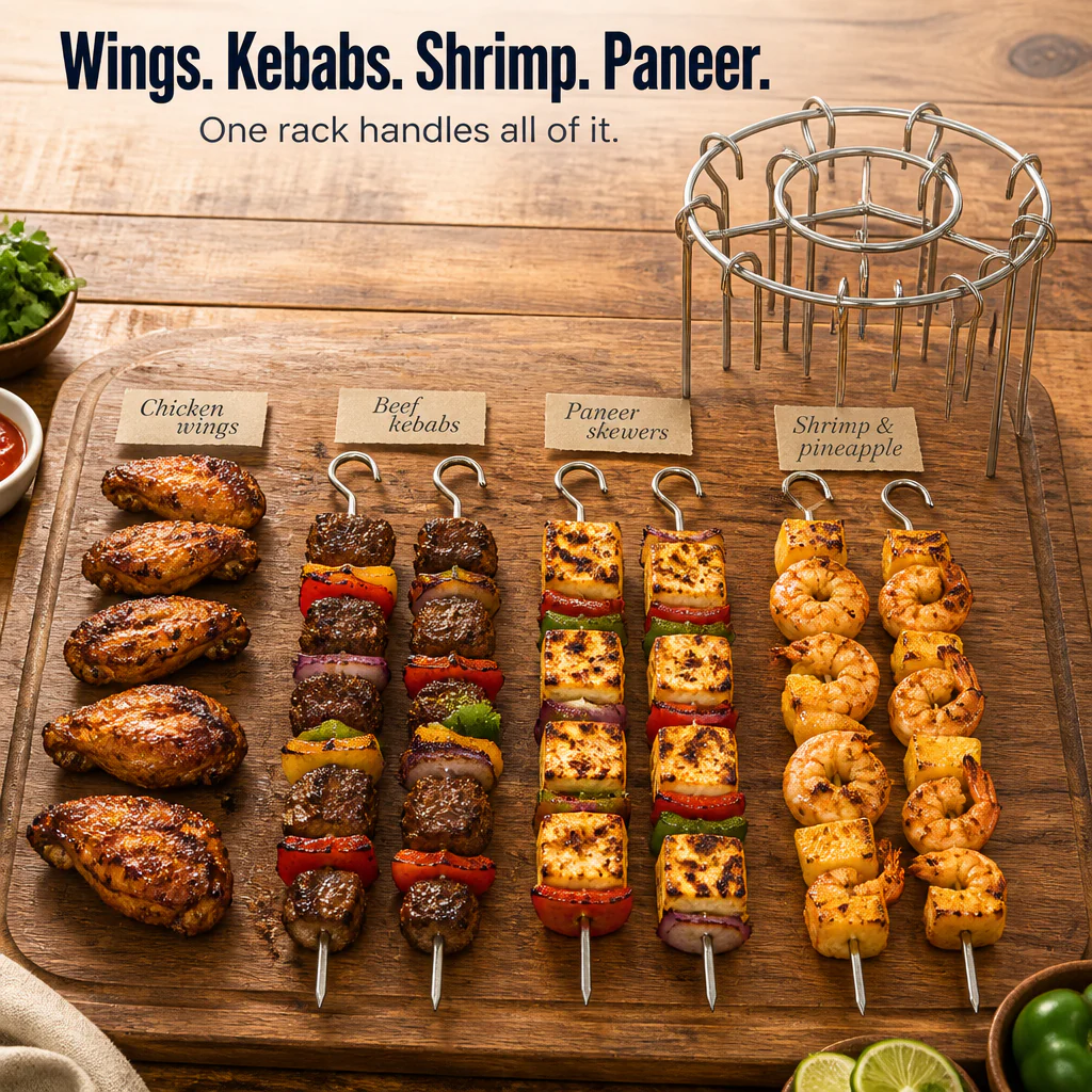 EmberSkew™ — Cook Juicy Skewers and Wings In Your Air Fryer Without Flipping - Image 5