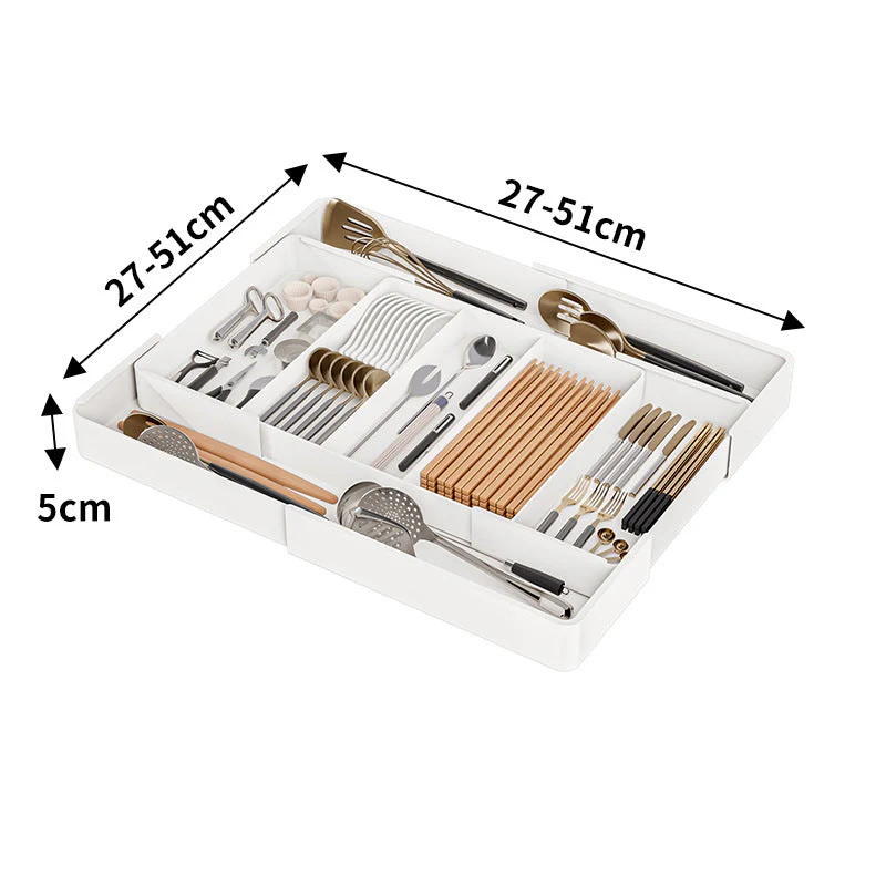 Expandable Drawer Organizer with Clear Compartments - Image 4
