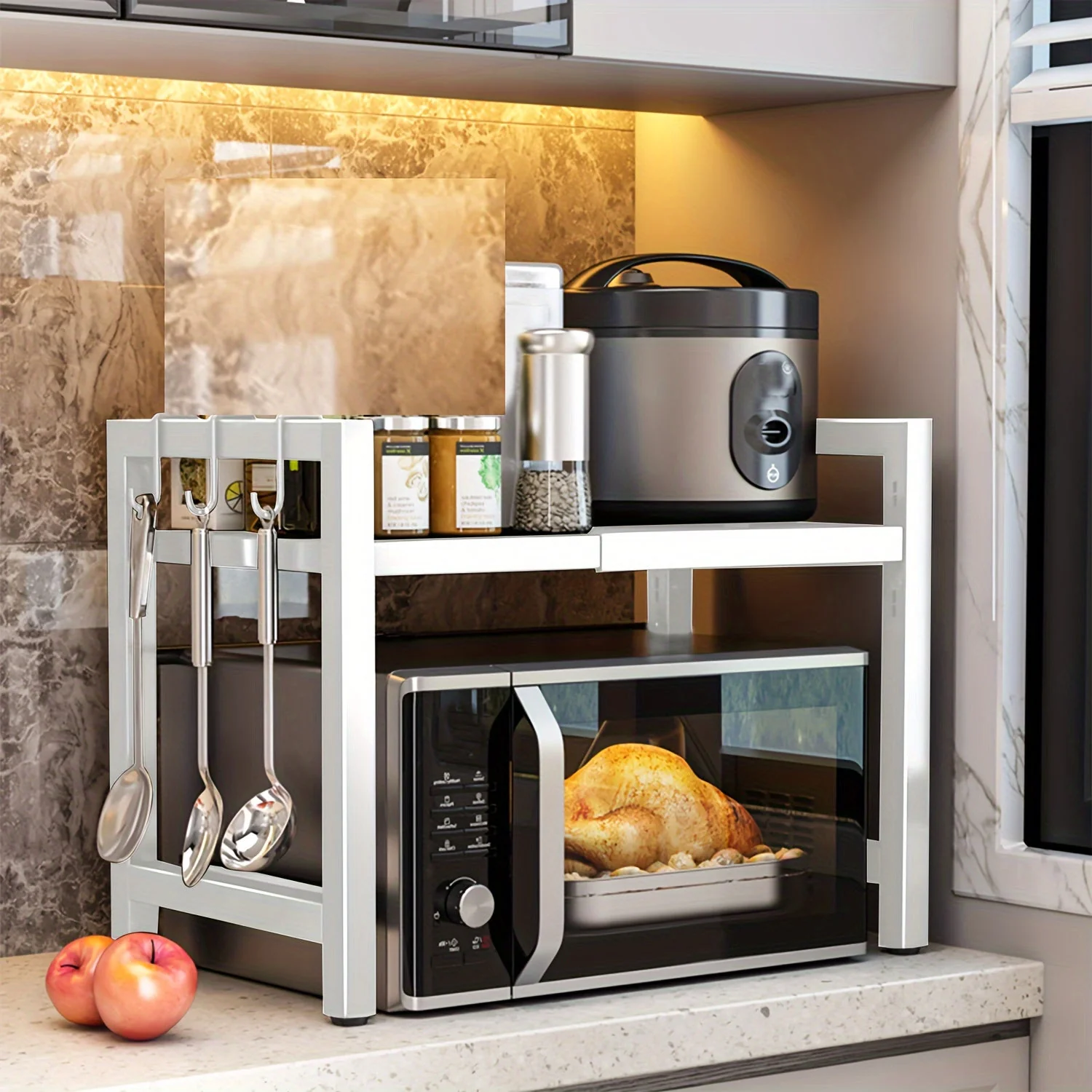 Expandable Microwave Rack with 2 Tiers - Image 10