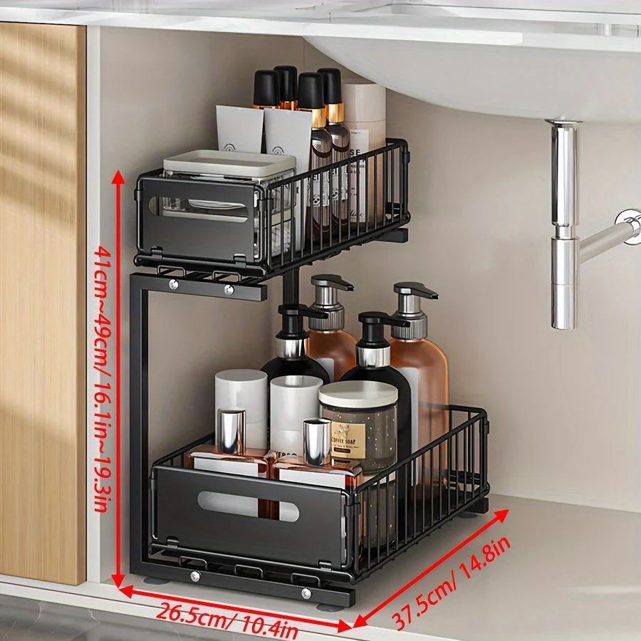 Expandable Under-Cabinet Organizer with 2 Levels - Image 4