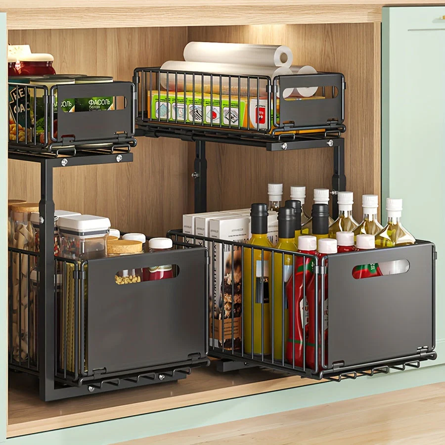 Expandable Under-Cabinet Organizer with 2 Levels - Image 6