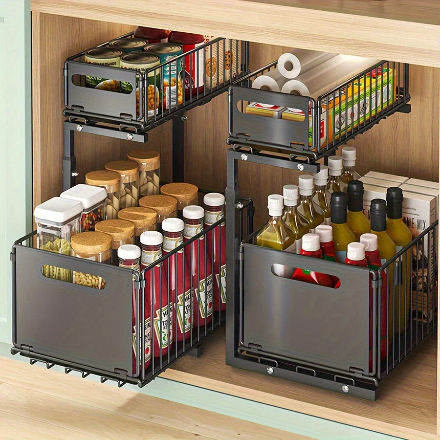 Expandable Under-Cabinet Organizer with 2 Levels - Image 7