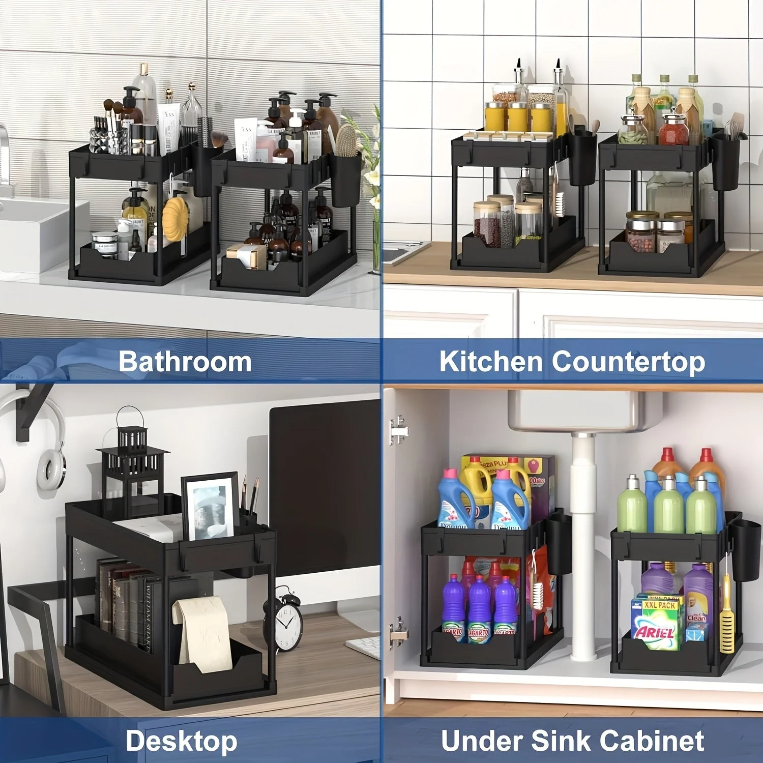 Expandable Under-Sink Cabinet Organizer - Image 11