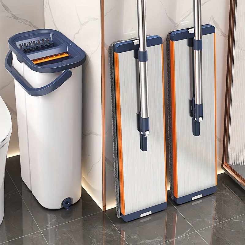 Flat Mop Set with Bucket and Wringing Function - Image 2