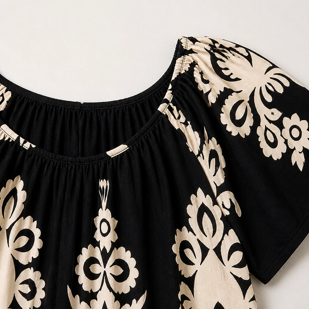 FlexiFit™ – Flowy Boho Print Midi Dress with Tiered Hem - Image 6