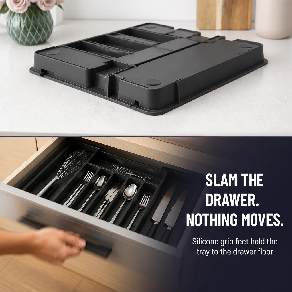 FlowGrid™ — Expand-to-Fit Drawer Organizer That Ends Cutlery Chaos for Good - Image 4