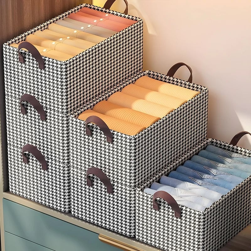 Foldable Denim Closet Organizer for Wardrobe Storage - Image 7