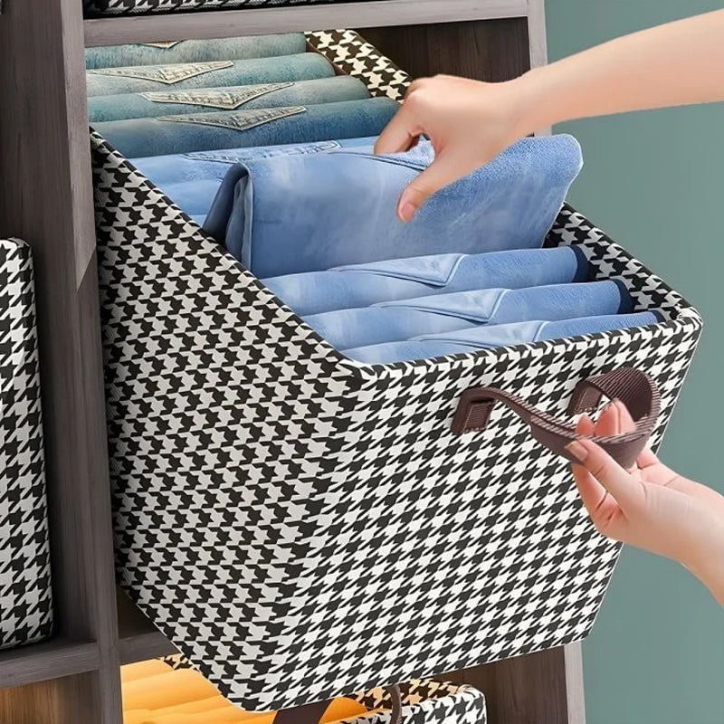 Foldable Denim Closet Organizer for Wardrobe Storage - Image 9
