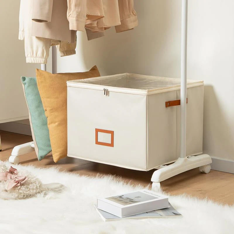 Foldable Fabric Shoe Storage Box with Lid - Image 14