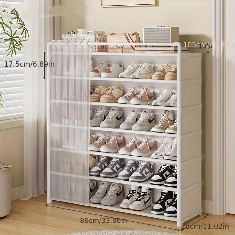 Foldable Shoe Rack with Dust Protection - 4 to 7 Tiers - Image 16