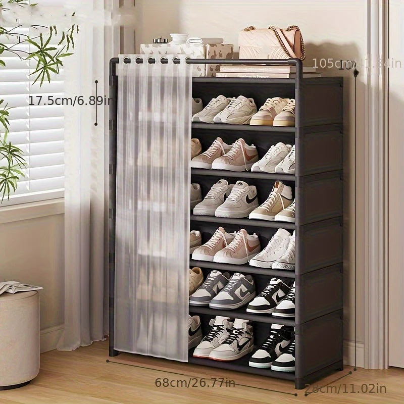 Foldable Shoe Rack with Dust Protection - 4 to 7 Tiers - Image 9