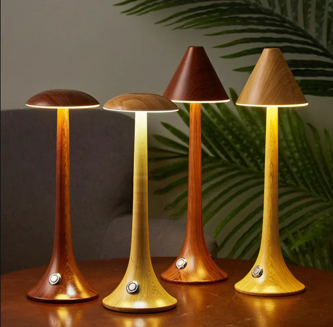 GlowWood - Elegant wireless LED wood table lamp with integrated battery - Image 4