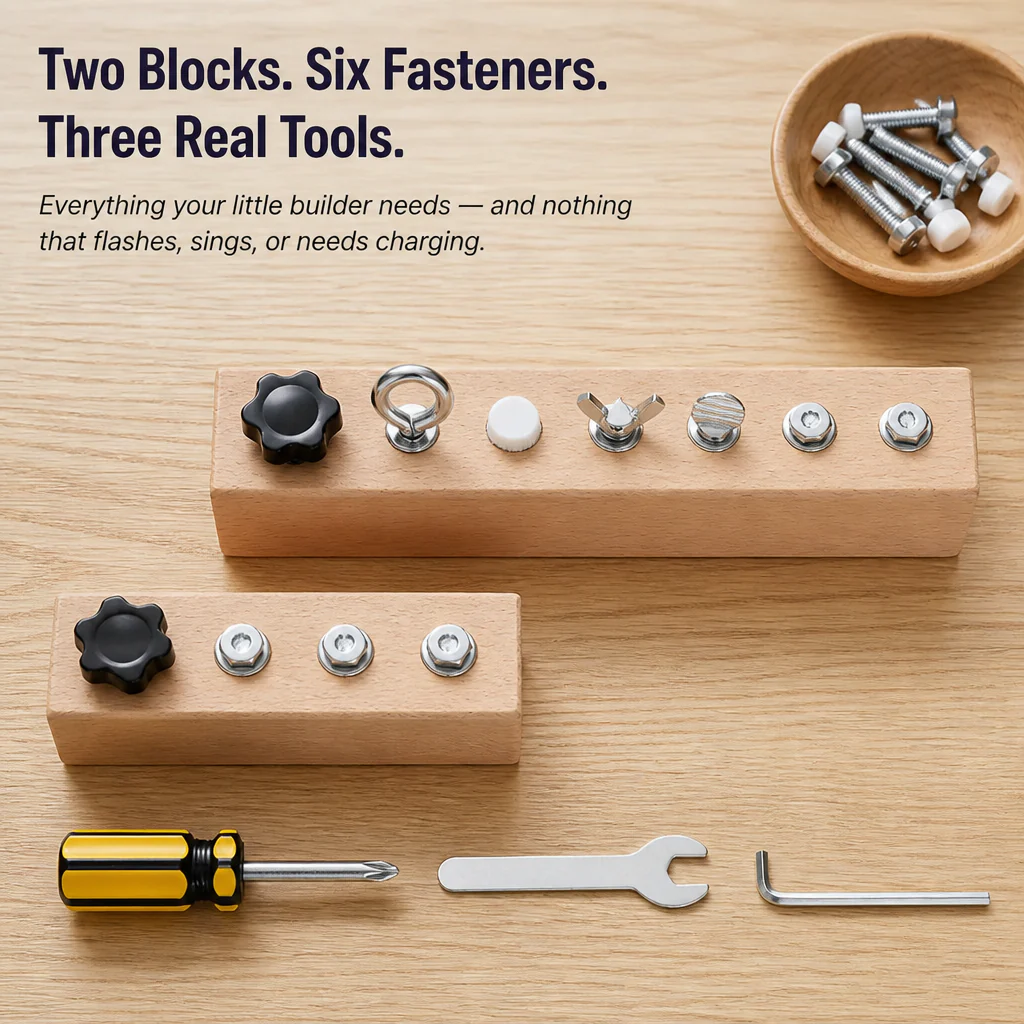 HandiNest™ — Hand Your Curious Toddler Real Tools, Real Screws, Real Focus - Image 3