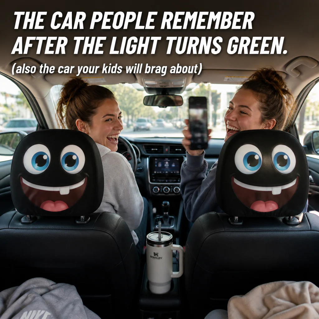 HappyCaps™ — Slip Cartoon Faces Onto Your Headrests and Make Strangers Stare - Image 5