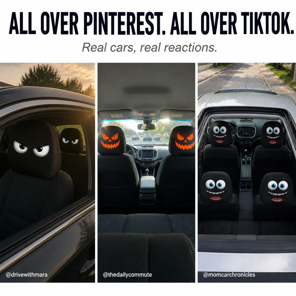 HappyCaps™ — Slip Cartoon Faces Onto Your Headrests and Make Strangers Stare - Image 7