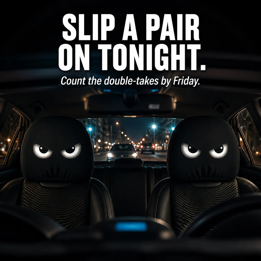HappyCaps™ — Slip Cartoon Faces Onto Your Headrests and Make Strangers Stare - Image 8