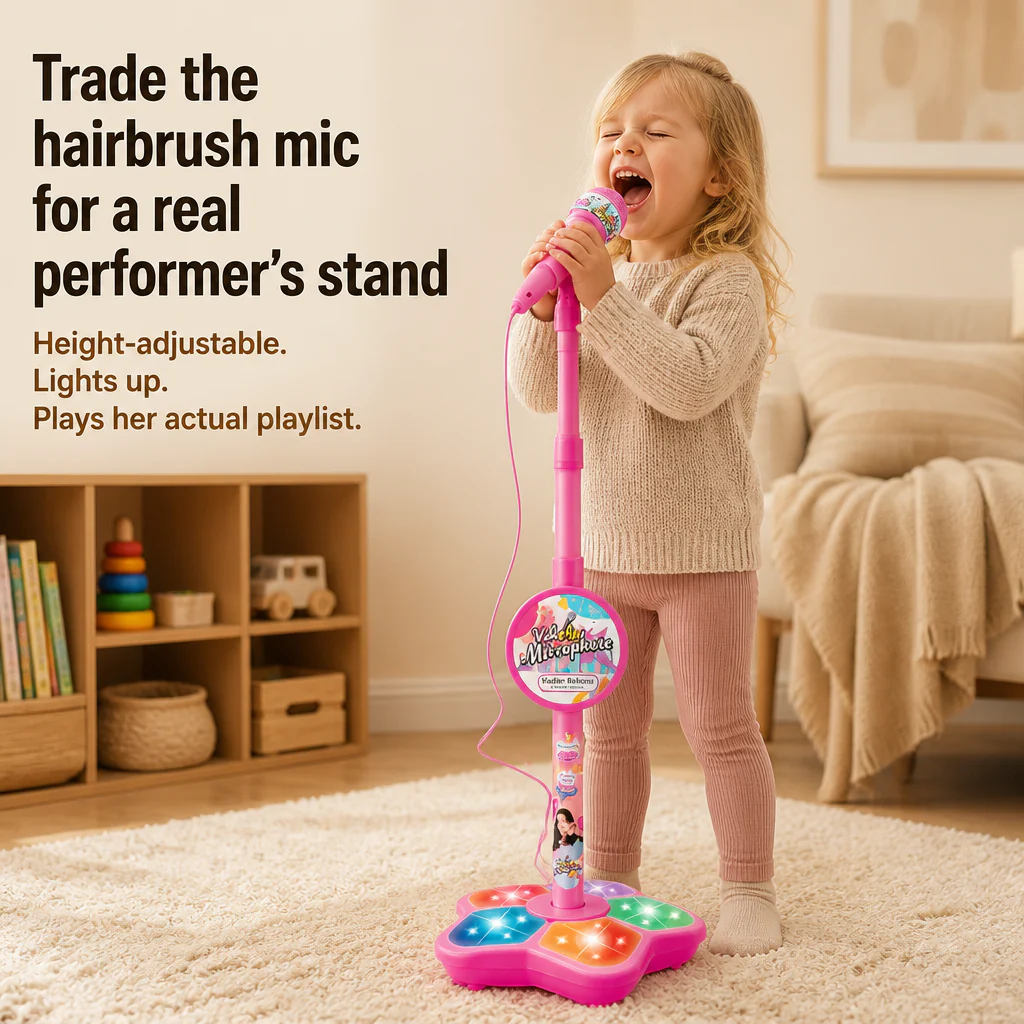 HarmonyVibe™ — Trade the Hairbrush Mic for a Real Performer's Stand | Pink, Blue, Black