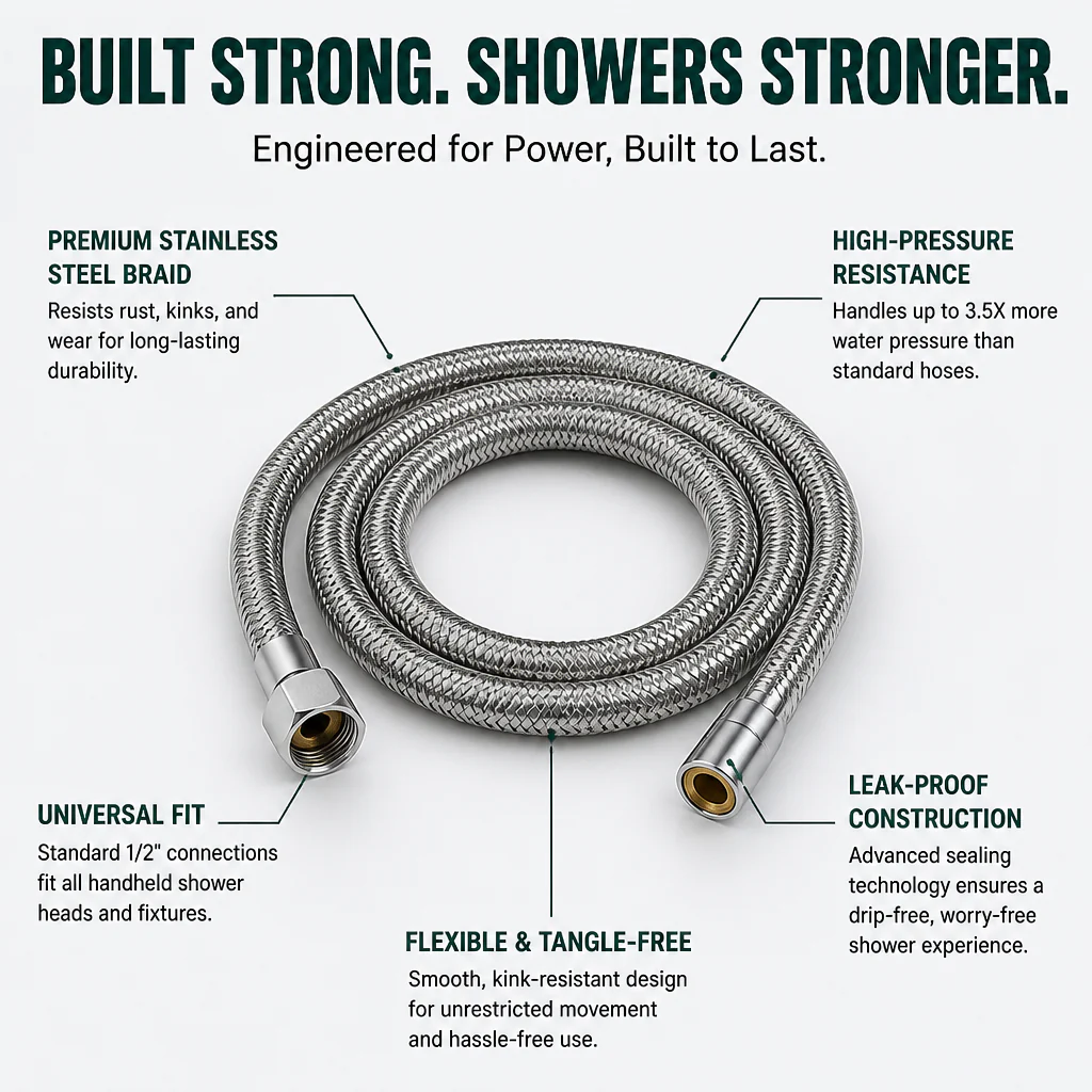 HydroForce™ Braided Shower Hose — Unleash a Leak-Free, Power-Packed Shower You’ll Crave Every Day - Image 9