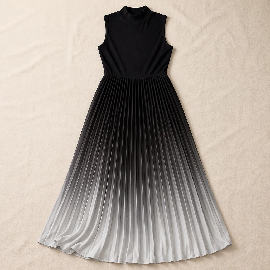 LioraMist™ – Sleeveless Ombre Pleated Maxi Dress with Hidden Pockets - Image 10