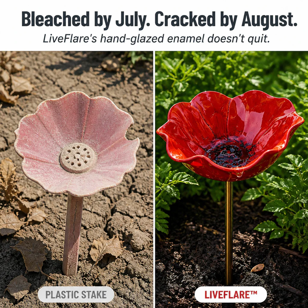 LiveFlare™ — Stake One Hand-Glazed Bloom Birds and Bees Show Up For - Image 2