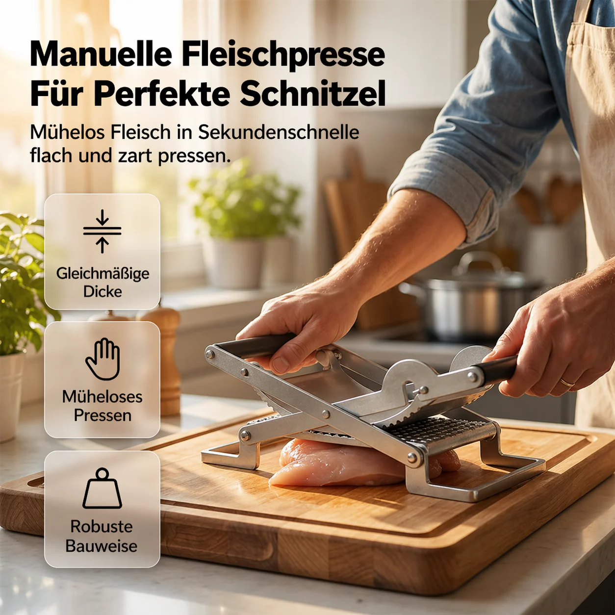 Long-lasting Meat Press for Evenly Shaped Cutlets - Image 5