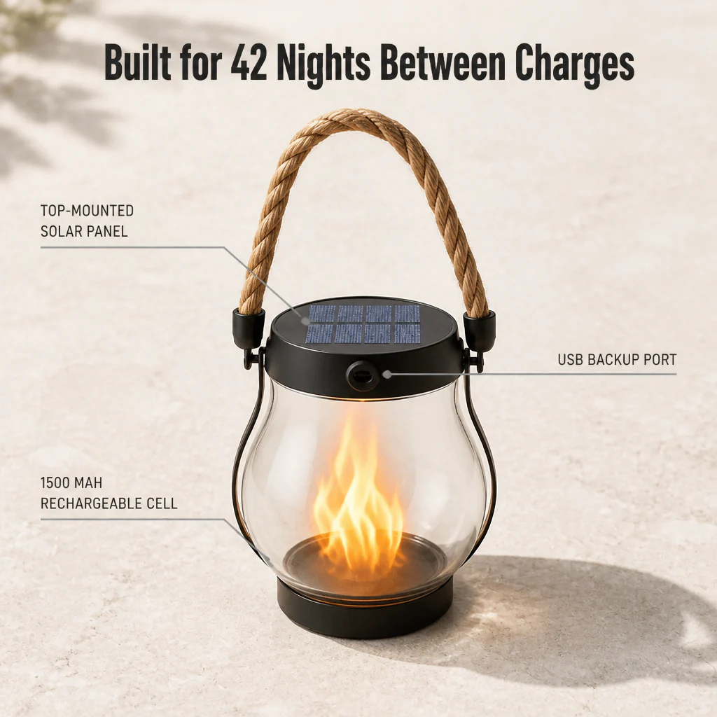 LumaFlare™ Solar Lantern — Light Any Patio With Real-Looking Flame Until Morning, No Wires - Image 3