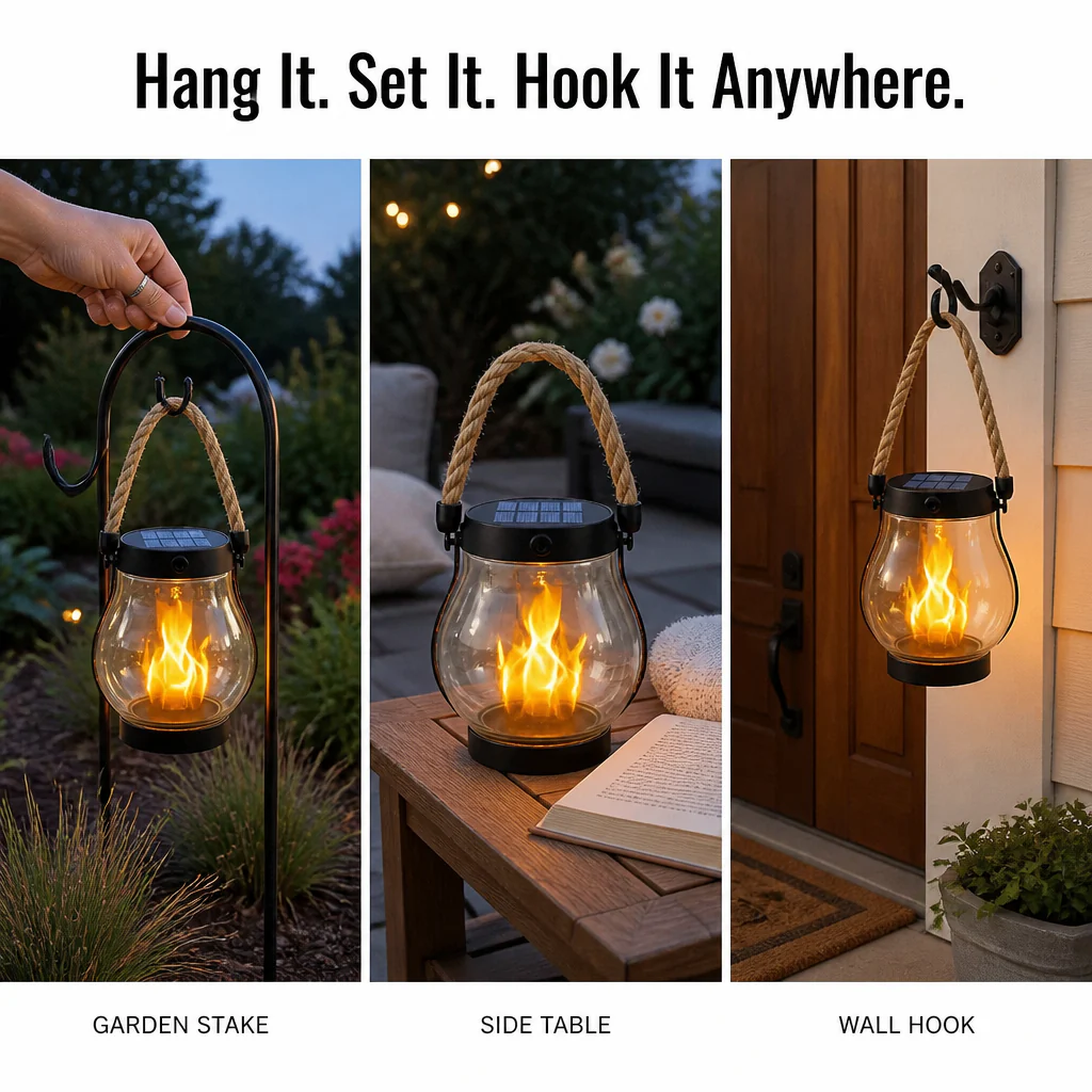 LumaFlare™ Solar Lantern — Light Any Patio With Real-Looking Flame Until Morning, No Wires - Image 5