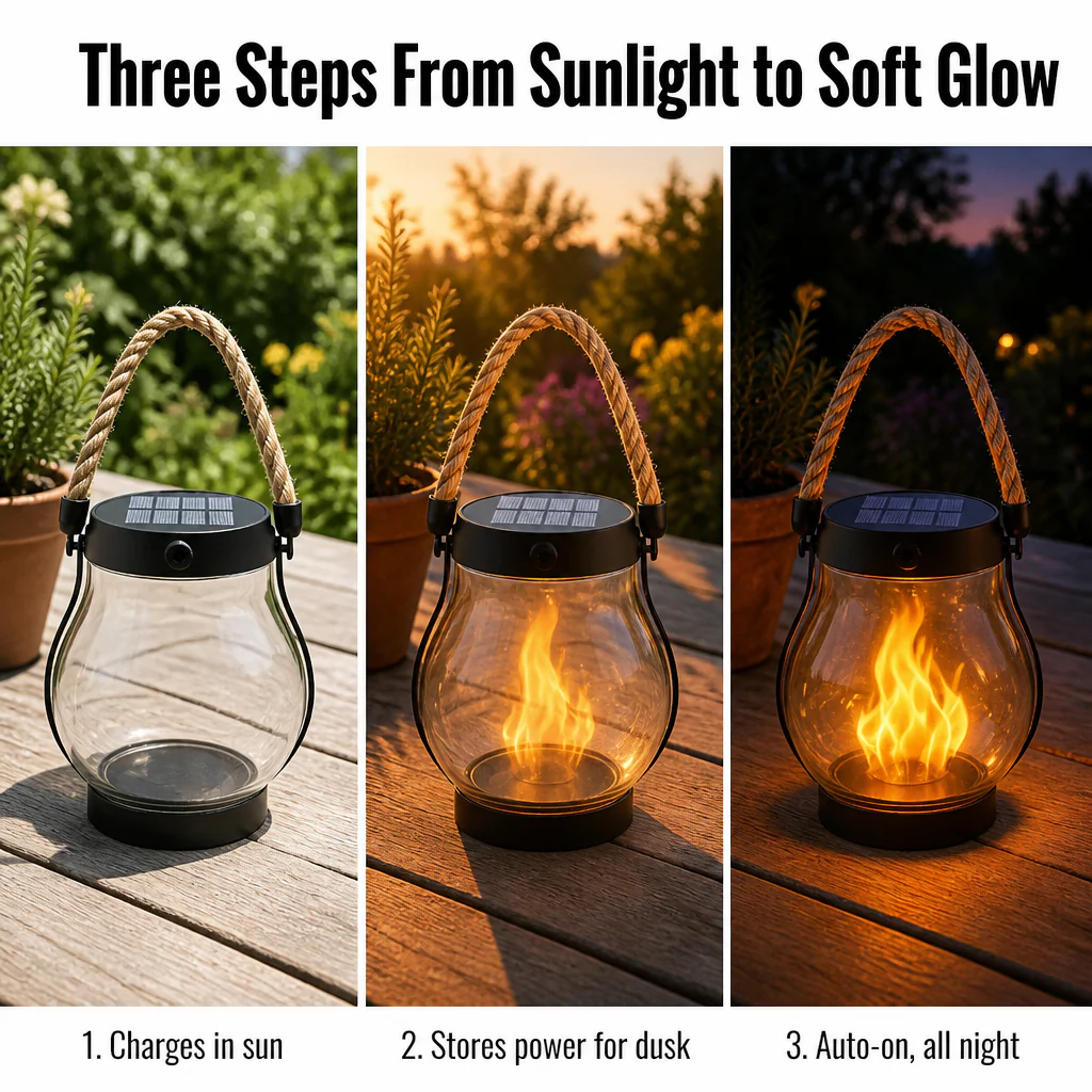 LumaFlare™ Solar Lantern — Light Any Patio With Real-Looking Flame Until Morning, No Wires - Image 7