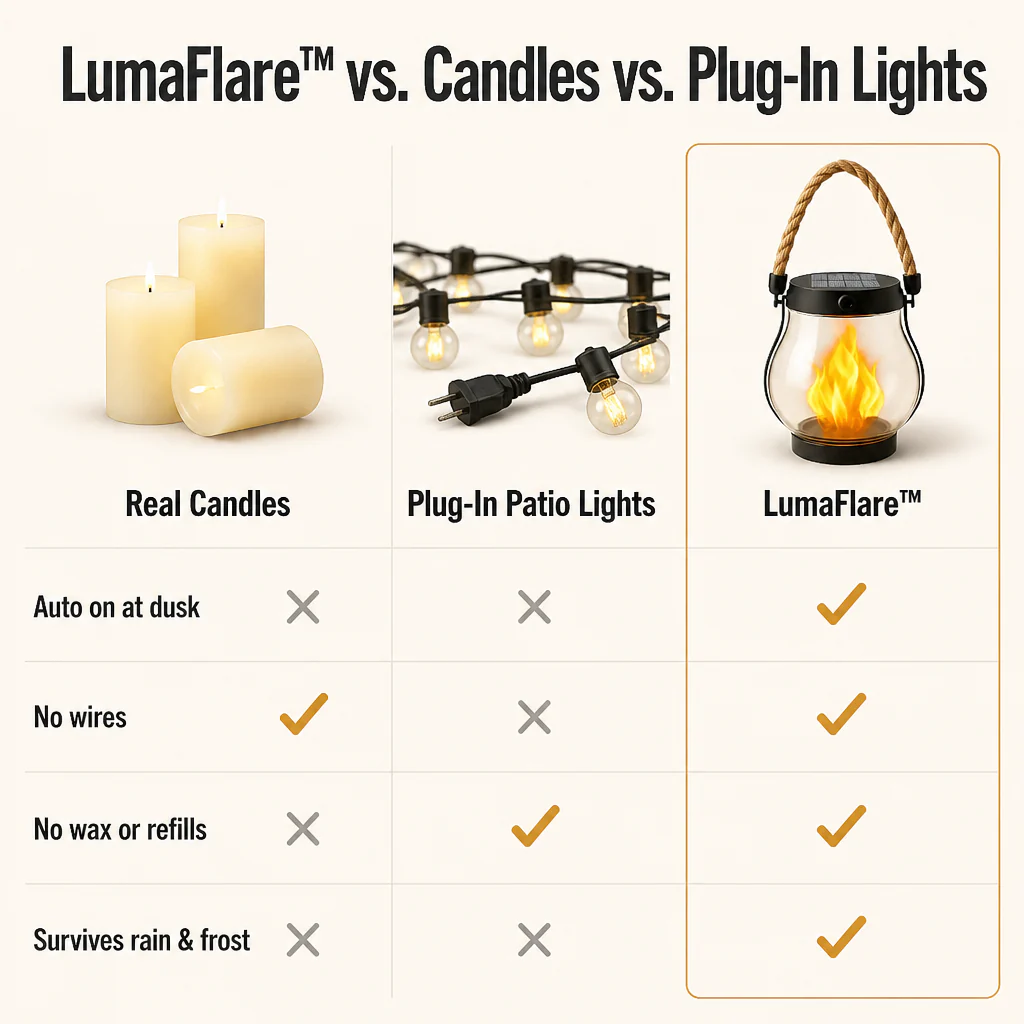 LumaFlare™ Solar Lantern — Light Any Patio With Real-Looking Flame Until Morning, No Wires - Image 8