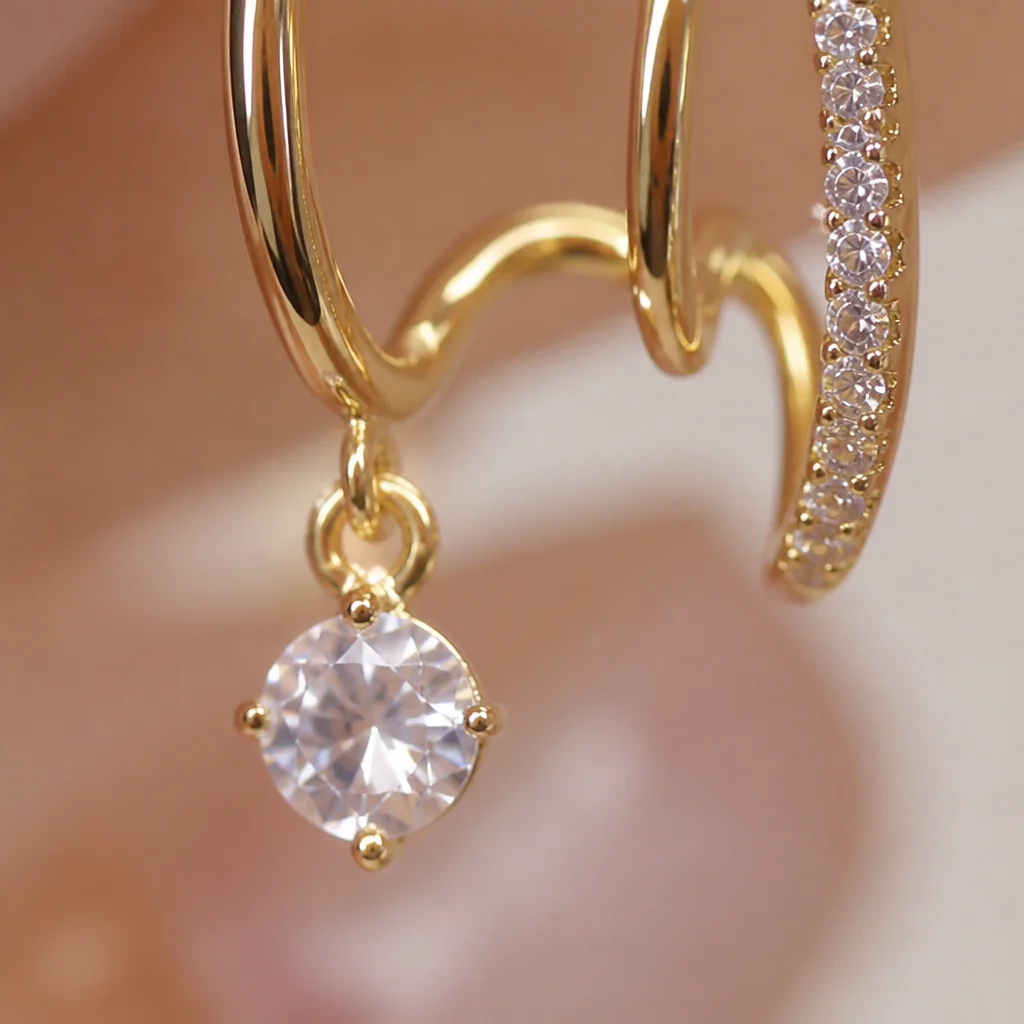 LumaVive™ – Sparkling Starburst Cuff Earrings with Multi-Piercing Illusion - Image 7