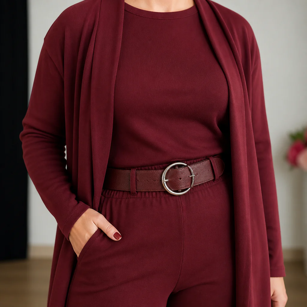 LumeEra™ – Relaxed 3-Piece Lounge Set with Long Open-Front Cardigan - Image 4