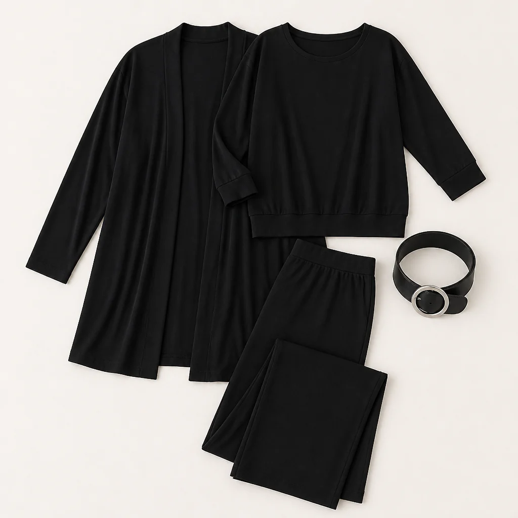 LumeEra™ – Relaxed 3-Piece Lounge Set with Long Open-Front Cardigan - Image 5