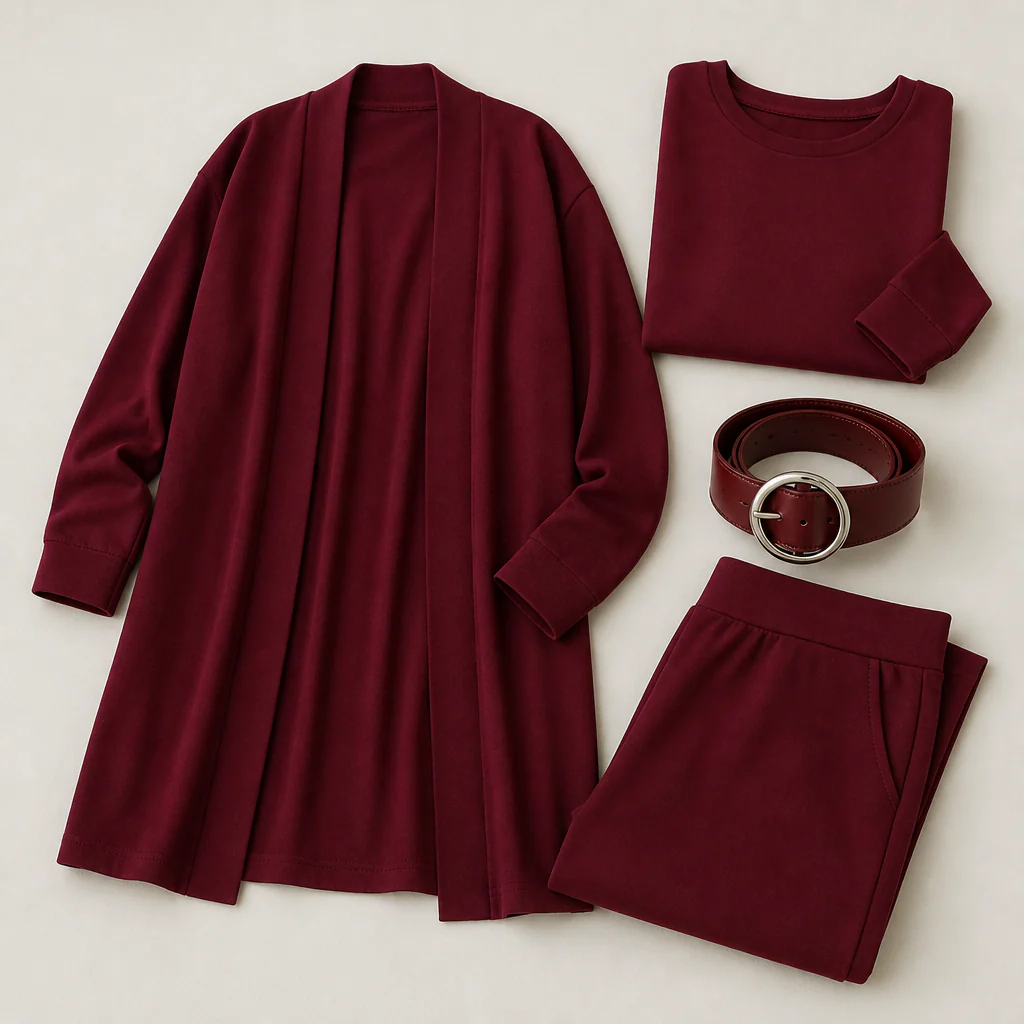 LumeEra™ – Relaxed 3-Piece Lounge Set with Long Open-Front Cardigan - Image 6