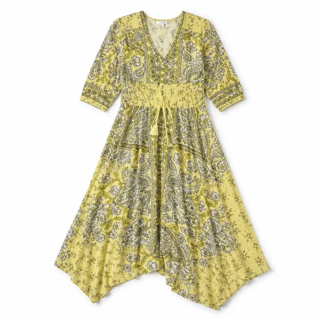 LumeraBelle™ – Flowy Bohemian Paisley Maxi Dress with Smocked Waist - Image 11