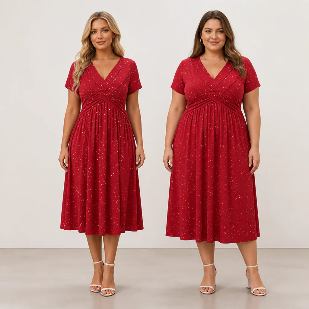 LuminaCurve™ Twisted V-Neck Dress — Own Every Curve with Effortless Elegance and Hidden Freedom - Image 4