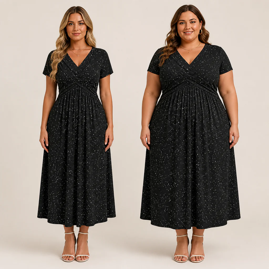 LuminaCurve™ Twisted V-Neck Dress — Own Every Curve with Effortless Elegance and Hidden Freedom - Image 9