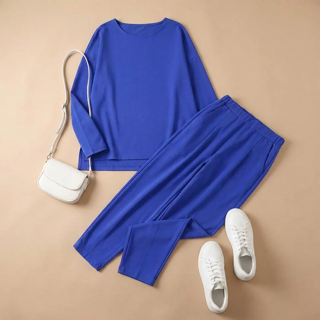 LuminaEase™ – Relaxed Boat-Neck Top & Tapered Pant Set - Image 12