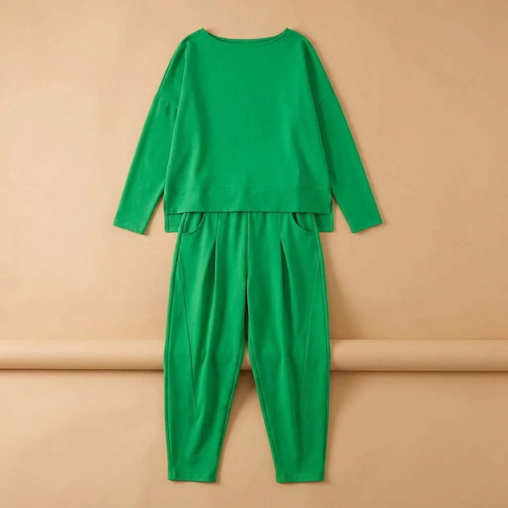 LuminaEase™ – Relaxed Boat-Neck Top & Tapered Pant Set - Image 14