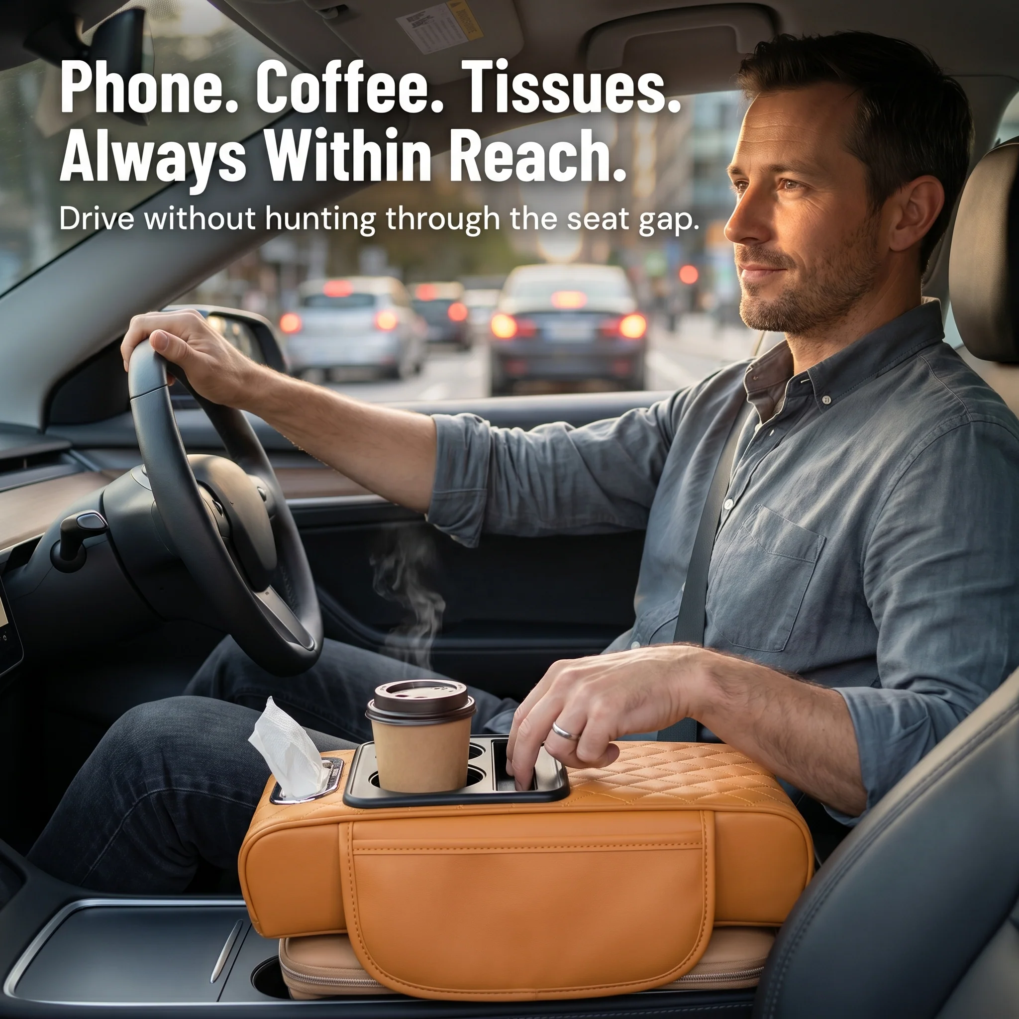 LuminaLuxe™ — Tame Center Console Chaos With One Strap-On Armrest Pad - Image 8
