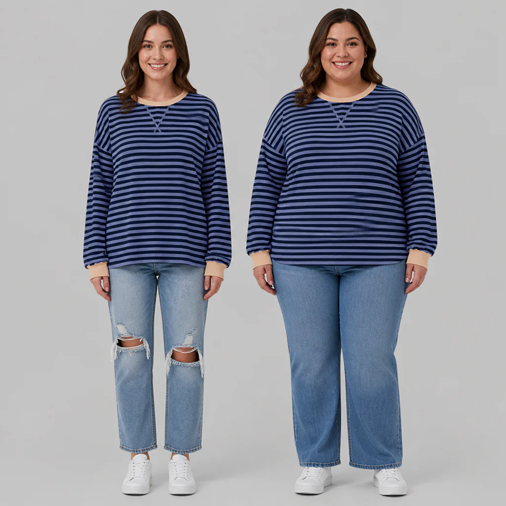 LuminaSoft™ Casual Long Sleeve Striped Shirt — Wrap Yourself in All-Day Softness and Timeless Style - Image 14