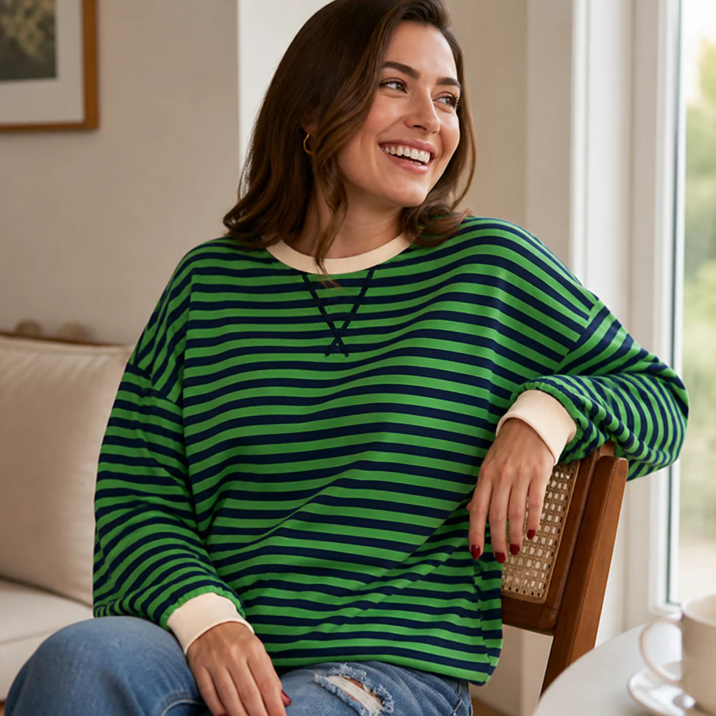 LuminaSoft™ Casual Long Sleeve Striped Shirt — Wrap Yourself in All-Day Softness and Timeless Style - Image 6