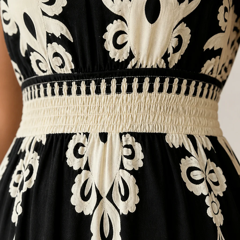LuminaSway™ – Vintage Baroque Print V-Neck Maxi Dress - Image 5