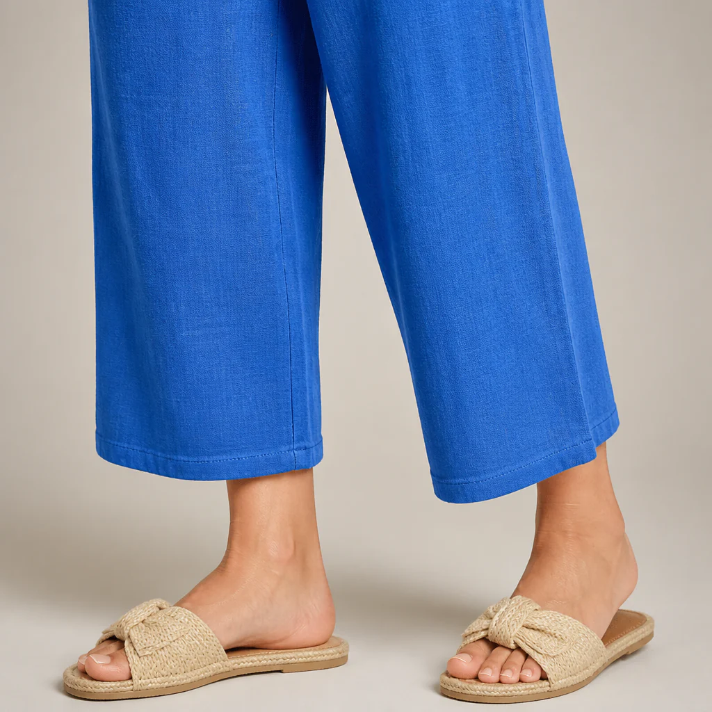 LumoraEase™ – Relaxed Cotton-Linen V-Neck Two-Piece Set - Image 7
