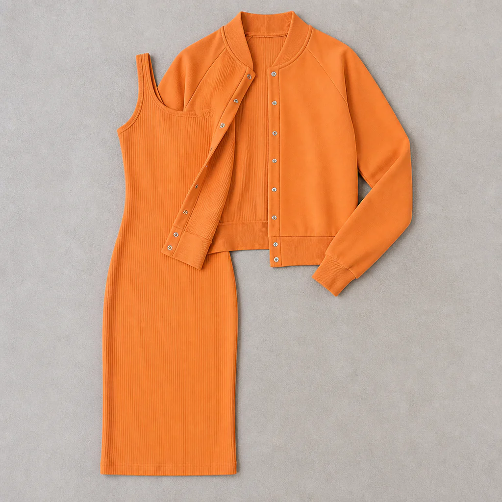 LunaCurve™ – Soft Knit Bodycon Midi Dress with Matching Cropped Jacket - Image 11