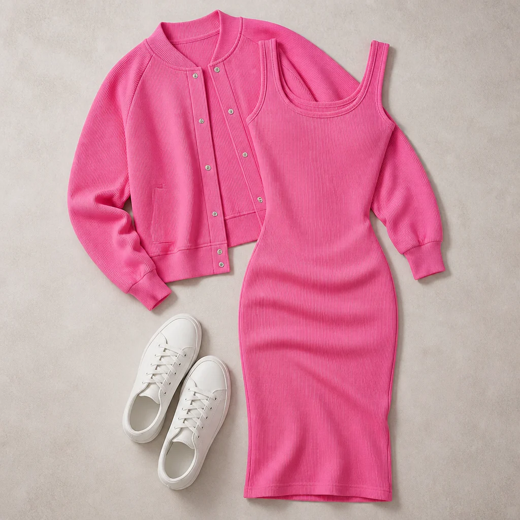 LunaCurve™ – Soft Knit Bodycon Midi Dress with Matching Cropped Jacket - Image 12