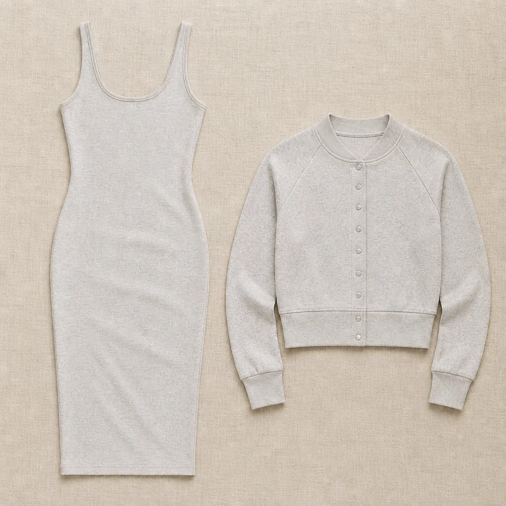 LunaCurve™ – Soft Knit Bodycon Midi Dress with Matching Cropped Jacket - Image 8