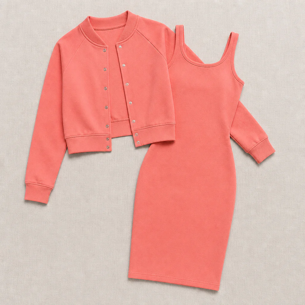 LunaCurve™ – Soft Knit Bodycon Midi Dress with Matching Cropped Jacket - Image 9
