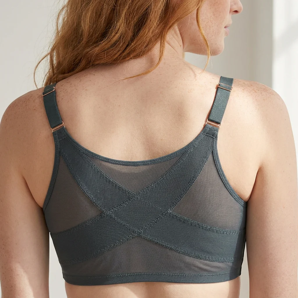LunaEase™ – Sheer Mesh Front Closure Bra with X-Back Support - Image 5