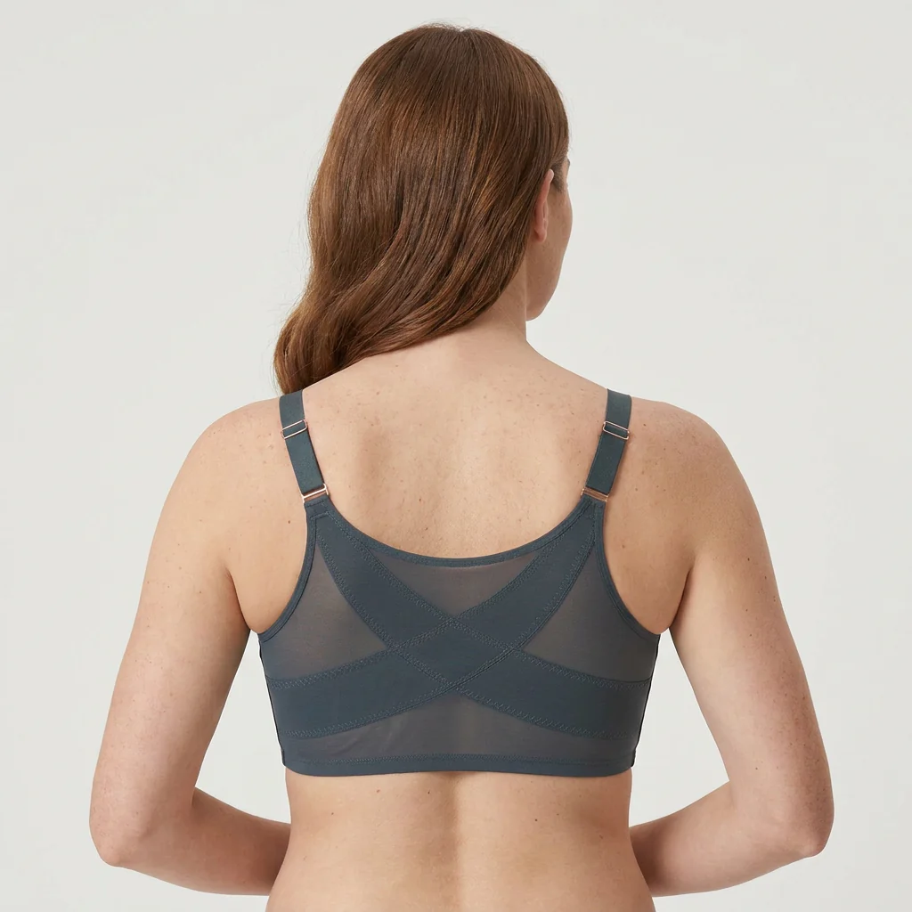 LunaEase™ – Sheer Mesh Front Closure Bra with X-Back Support - Image 7